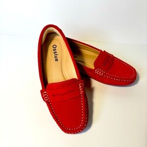 Osslue Women’s Red Suede Loafers